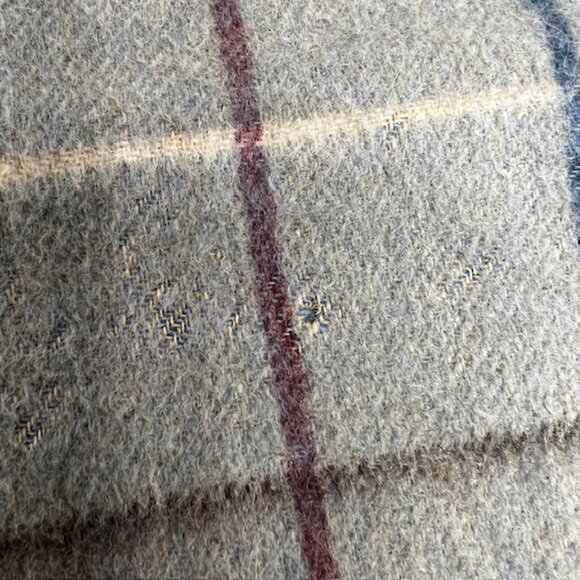 Vintage-Burberrys of London Men/Women   100% Cashmere Olive Checked  68"x12" (5 - Picture 10 of 10